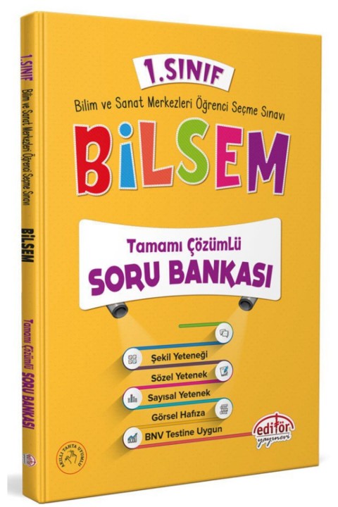 Editör 1. Sınıf Bilsem Konu Soru Deneme Şekil Yeteneği Seti Yeni 2023,