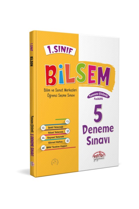 Editör 1. Sınıf Bilsem Konu Soru Deneme Şekil Yeteneği Seti Yeni 2023,
