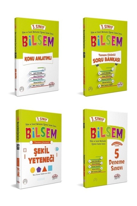 Editör 3. Sınıf Bilsem Konu Soru Deneme Şekil Yeteneği Seti Yeni 2021