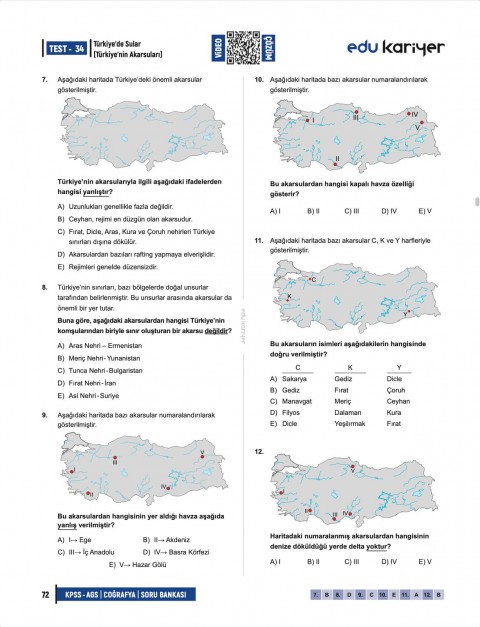 Edu Kariyer Coğrafyanın Kodları 2026 KPSS-AGS Coğrafya Video Çözümlü Soru Bankası