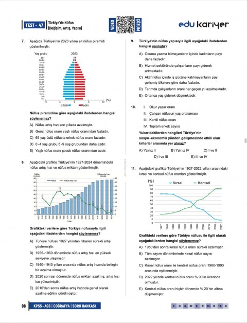 Edu Kariyer Coğrafyanın Kodları 2026 KPSS-AGS Coğrafya Video Çözümlü Soru Bankası