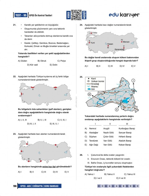 Edu Kariyer Coğrafyanın Kodları 2026 KPSS-AGS Coğrafya Video Çözümlü Soru Bankası