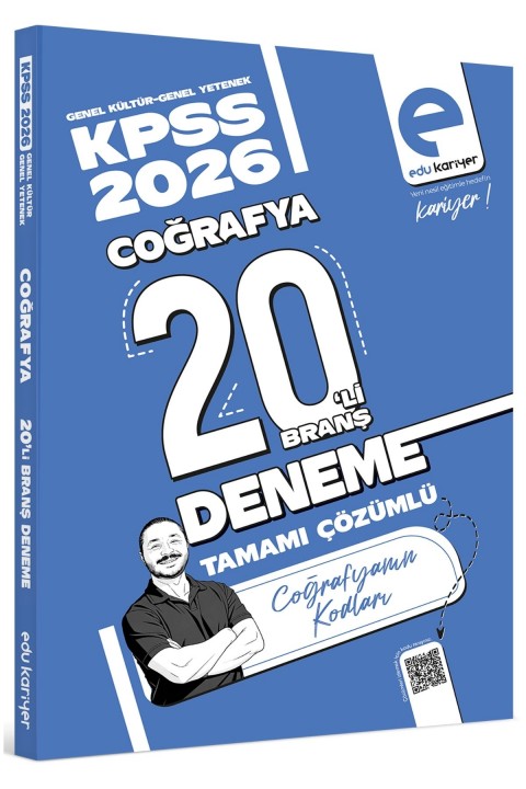 Edu Kariyer Coğrafyanın Kodları 2026 KPSS Coğrafya 20'li Branş Deneme Tamamı Çözümlü