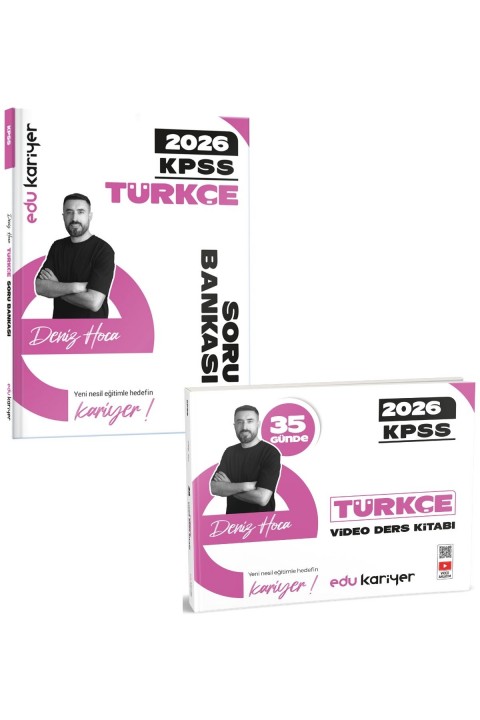 Edu Kariyer Deniz Hoca 2026 KPSS 35 Günde Türkçe Video Ders Kitabı ve Video Çözümlü Soru Bankası Seti