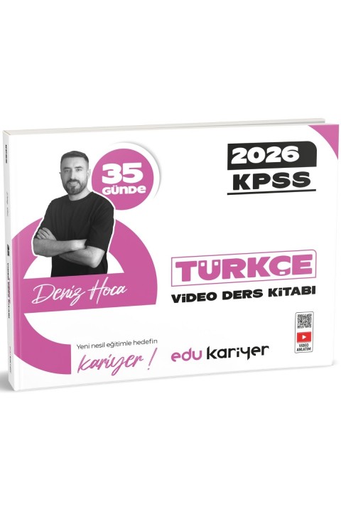 Edu Kariyer Deniz Hoca 2026 KPSS 35 Günde Türkçe Video Ders Kitabı