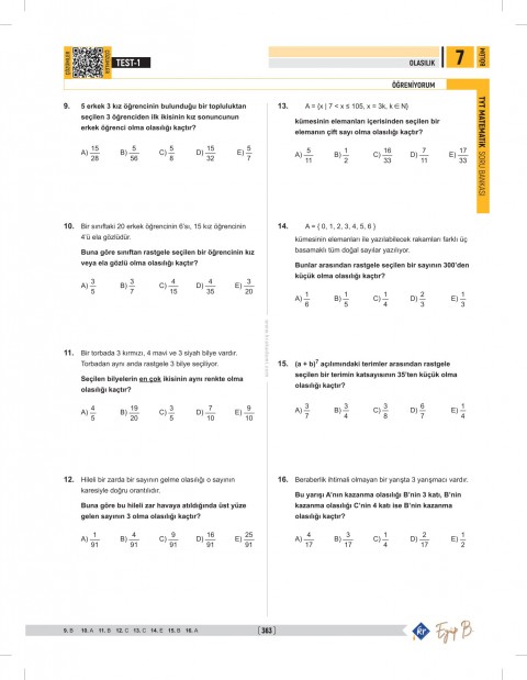 Eyüp B. TYT Matematik Soru Bankası Eyüp B. TYT Matematik Soru Bankası