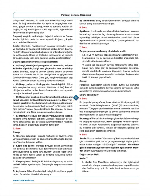 Gamze Hoca Türkçenin Matematiği Tüm Sınavlar İçin Paragraf 10 Deneme