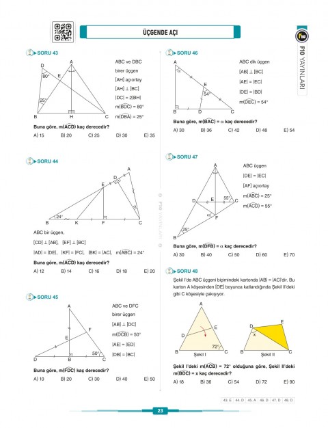 Gerçel Matematik DGS KPSS TYT ALES Geometri Video Ders Kitabı F10 Yayınları