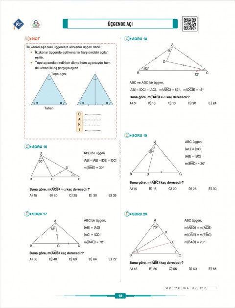 Gerçel Matematik DGS KPSS TYT ALES Geometri Video Ders Kitabı KR Akademi Yayınları