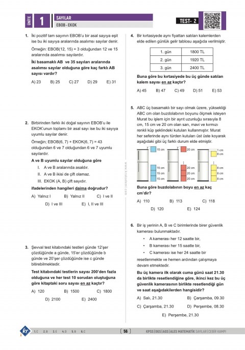 Gerçel Matematik KPSS DGS AGS ALES Sayılar Cebir İlk 15 Konuyu Fulle KR Akademi Yayınları