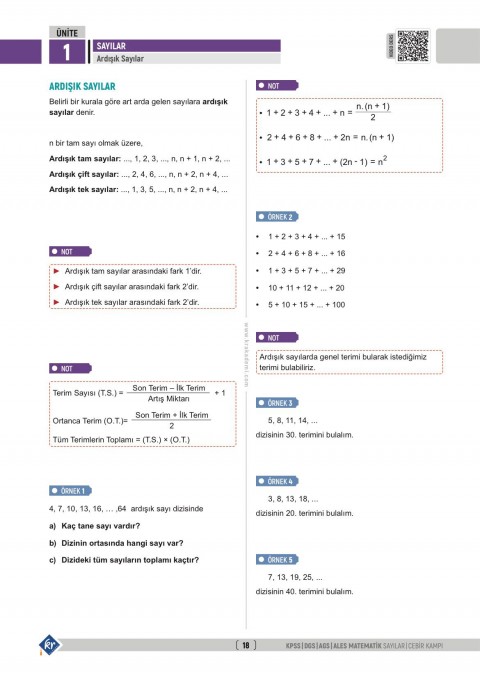 Gerçel Matematik KPSS DGS AGS ALES Sayılar Cebir İlk 15 Konuyu Fulle KR Akademi Yayınları