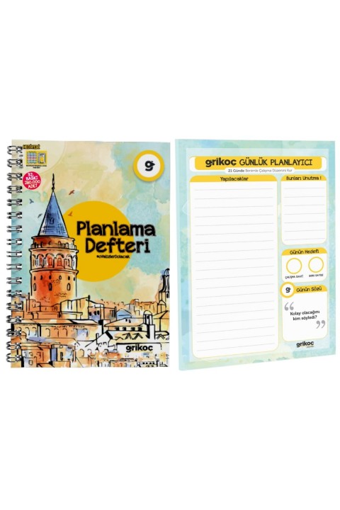 Gri Koç Planlama Defteri & Günlük Planlayıcı Seti