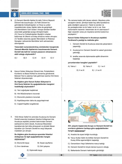 Haritalarla TYT Tarih Konu Anlatımlı Soru Bankası KR Akademi Yayınları