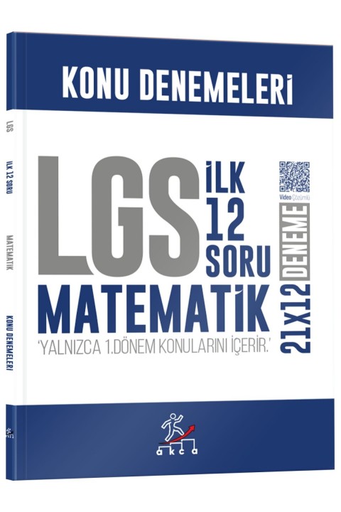 İbrahim Akca 8. Sınıf LGS Matematik 1. Dönem İlk 12 Soru Konu Denemeleri KR Akademi Yayınları