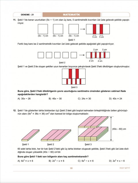 İbrahim Akca 8. Sınıf LGS Matematik 1. Dönem İlk 12 Soru Konu Denemeleri KR Akademi Yayınları