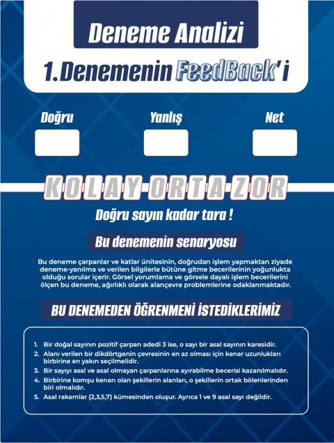İbrahim Akca 8. Sınıf LGS Matematik 1. Dönem İlk 12 Soru Konu Denemeleri KR Akademi Yayınları