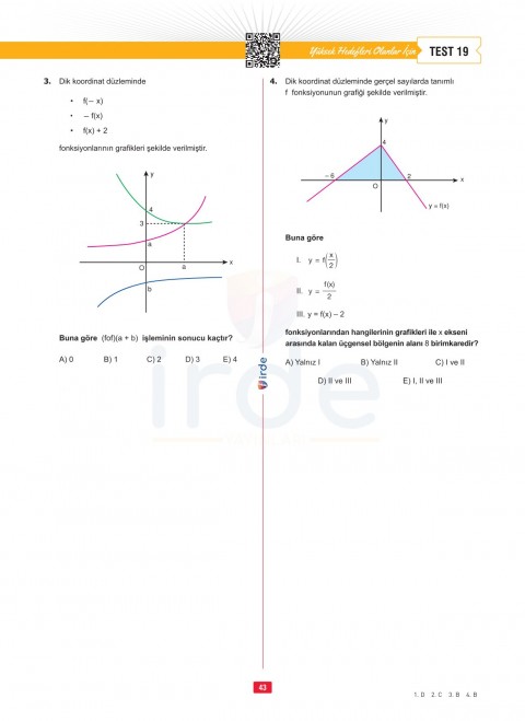 İrde Yayınları AYT Matematik Soru Bankası