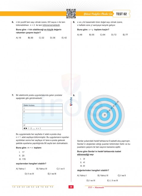 İrde Yayınları TYT Matematik Soru Bankası