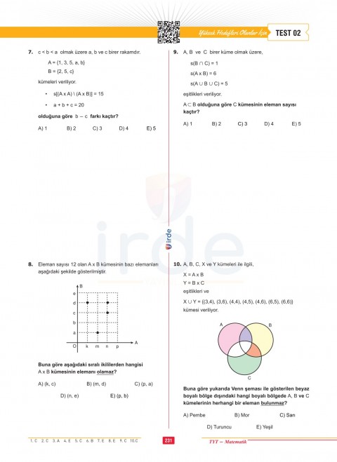 İrde Yayınları TYT Matematik Soru Bankası