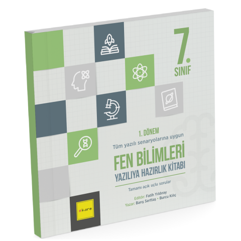 Kare Yayınları 7. Sınıf 1. Dönem Fen Bilimleri Yazılıya Hazırlık Kitabı