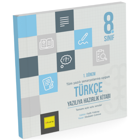 Kare Yayınları 8. Sınıf LGS 1. Dönem Türkçe Yazılıya Hazırlık Kitabı