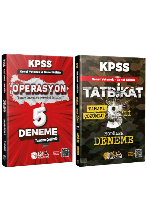 KPSS Genel Yetenek Genel Kültür Tatbikat & Operasyon Tamamı Çözümlü 5 Deneme Seti Eğit Akademi