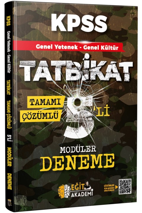 KPSS Genel Yetenek Genel Kültür Tatbikat Tamamı Çözümlü 5'li Modüler Deneme Eğit Akademi