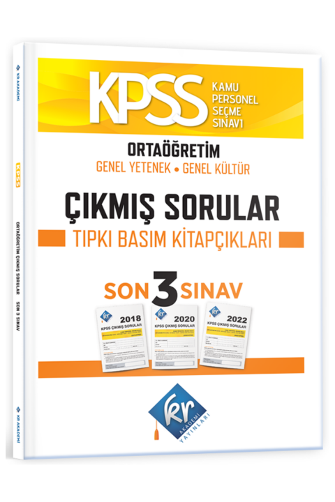 KPSS Ortaöğretim Genel Yetenek Genel Kültür Çıkmış Sorular Son 3 Sınav Tıpkı Basım Fasikülleri KR Akademi Yayınları