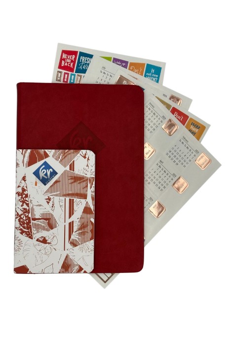 Kr Akademi İngilizce Süresiz Planlayıcı Ajanda - Bordo (Mini Not Defteri + Sticker Hediyeli)