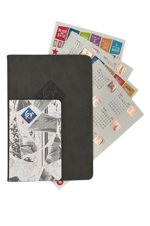 Kr Akademi İngilizce Süresiz Planlayıcı Ajanda - Gri (Mini Not Defteri + Sticker Hediyeli)