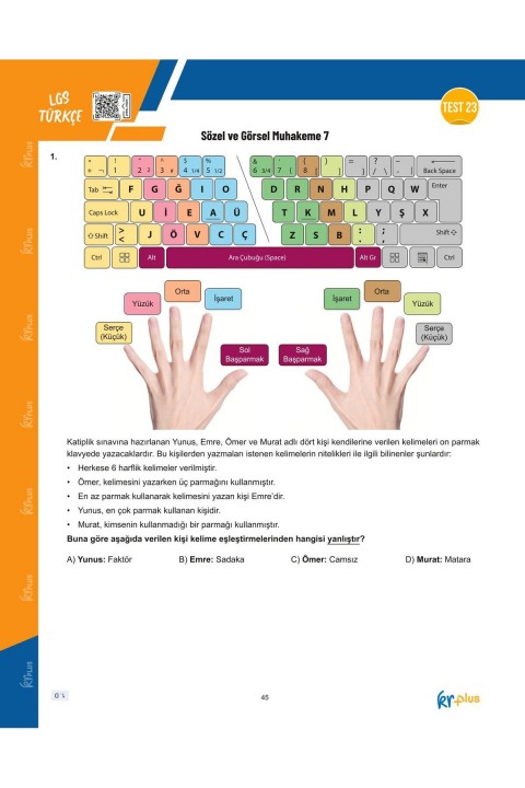 KR Plus LGS Relaks Türkçe Soru Fasikülü