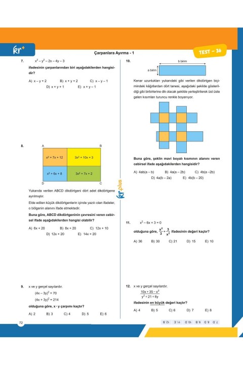 KR Plus TYT Matematik Memoped Testler