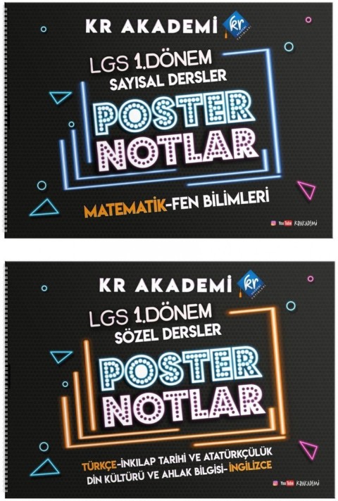 Lgs 1. Dönem Sayısal - Sözel Poster Notlar Seti Kr Akademi Yayınları