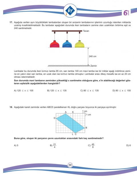 LGS Matematik 12'li Deneme Gerçeğine En Yakın LGS Provası KR Akademi Yayınları