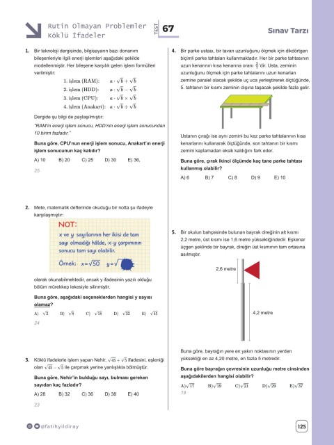 Matematik Karavanı TYT Matematik Tarz Problemler  KR Akademi Yayınları
