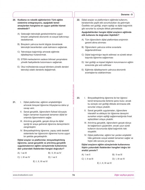 MEB AGS Eğitimin Temelleri ve Türk Milli Eğitim Sistemi Mevzuat 12 Deneme KR Akademi Yayınları