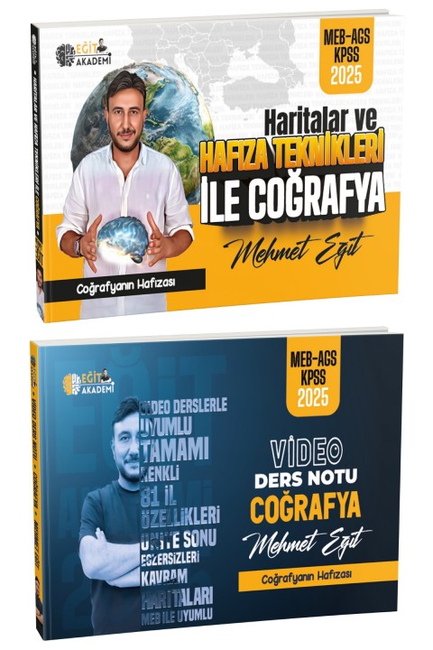 Mehmet Eğit MEB-AGS KPSS Hafıza Teknikleri Coğrafya ve Coğrafya Video Ders Notu Seti