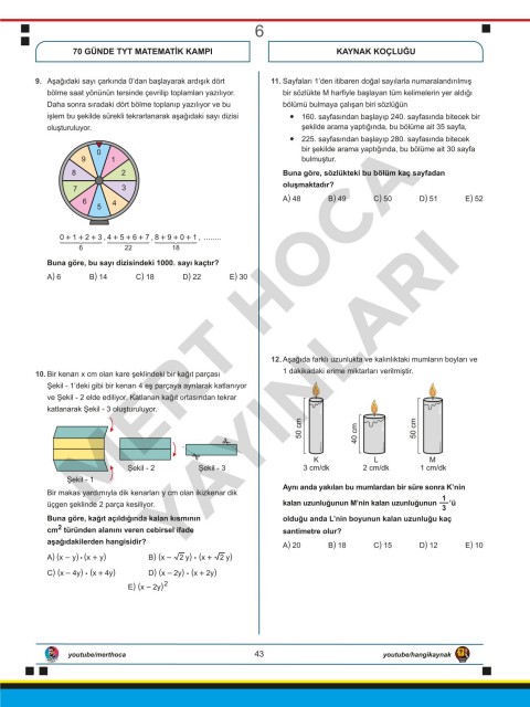 Mert Hoca Check-Up 70 Günde TYT Matematik Deneme