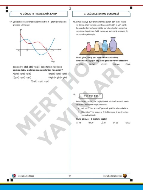 Mert Hoca Check-Up 70 Günde TYT Matematik Deneme