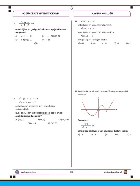 Mert Hoca 90 Günde AYT Matematik Check-Up Deneme
