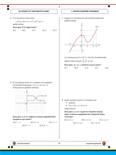 Mert Hoca 90 Günde AYT Matematik Check-Up Deneme