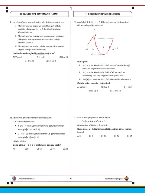 Mert Hoca 90 Günde AYT Matematik Check-Up Deneme