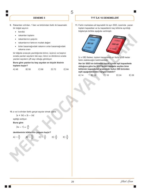 Mert Hoca Yayınları TYT Matematik İlk 16 Soru Konu Denemeleri