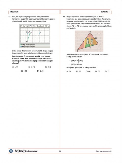 MSÜ 5'li Frekans Denemeleri KR Akademi Yayınları