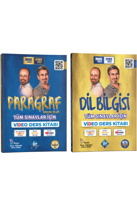 Önder Hoca & Ethem Hoca Tüm Sınavlar İçin Paragraf ve Dil Bilgisi Video Ders Kitabı Seti KR Akademi Yayınları