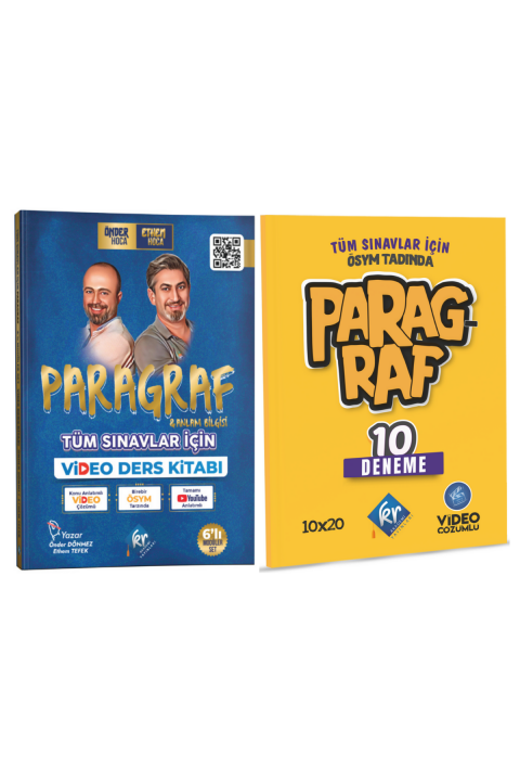 Önder Hoca & Ethem Hoca Tüm Sınavlar İçin Paragraf Video Ders Kitabı + Paragraf 10 Deneme Seti KR Akademi Yayınları