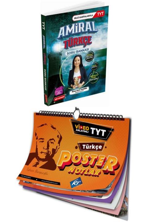 Öznur Saat Yıldırım TYT Amiral Türkçe Soru Bankası & KR Akademi TYT Türkçe Poster Notlar Seti