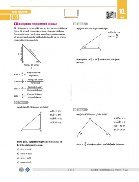 Partikül Matematik Maarif Modeli 10. Sınıf Matematik Konu Anlatım Kitabı KR Akademi Yayınları