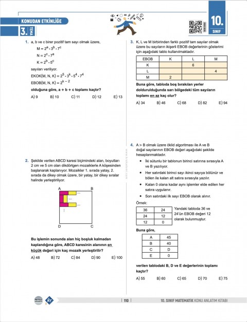 Partikül Matematik Maarif Modeli 10. Sınıf Matematik Konu Anlatım Kitabı KR Akademi Yayınları