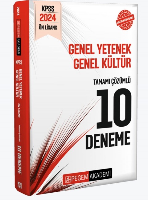Pegem Akademi 2024 KPSS Genel Yetenek Genel Kültür Önlisans Tamamı Çözümlü 10 Deneme